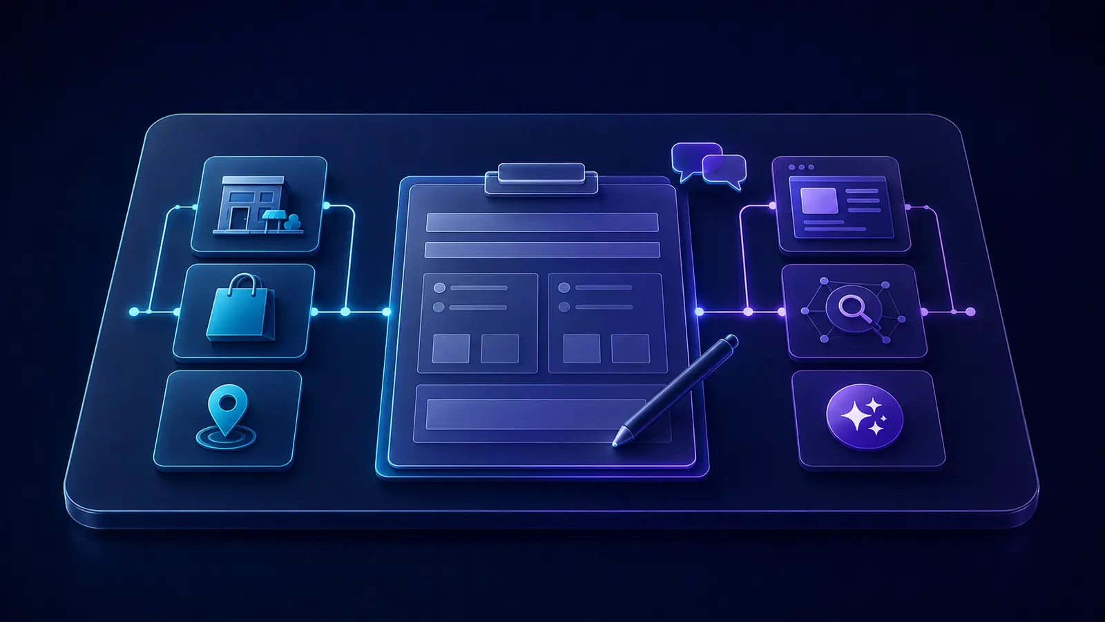 One coordinated project plan connecting business context, website and ecommerce work, SEO, and AI Search Visibility