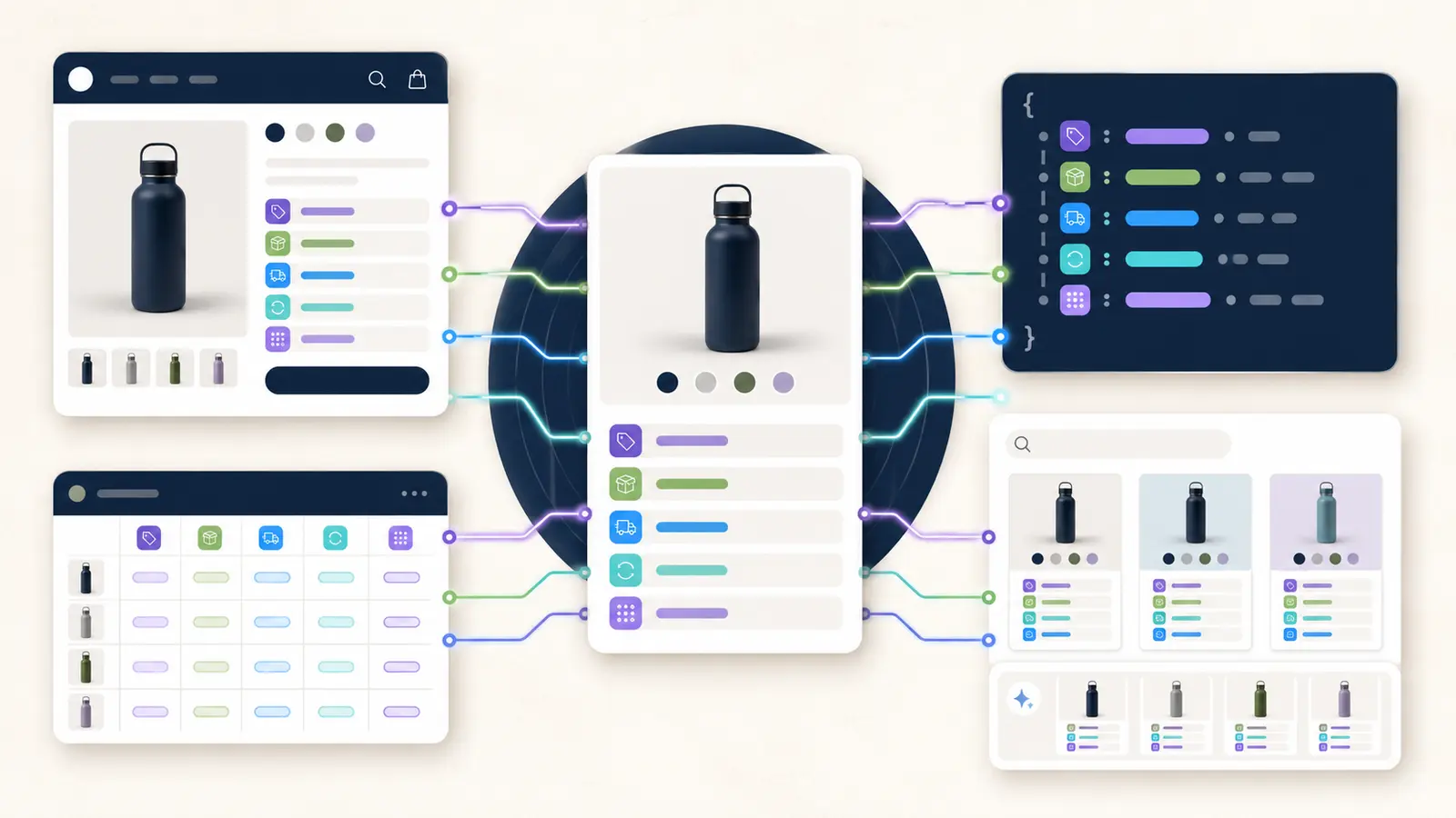 Product details shown matching across the visible product page, structured data, and a merchant feed