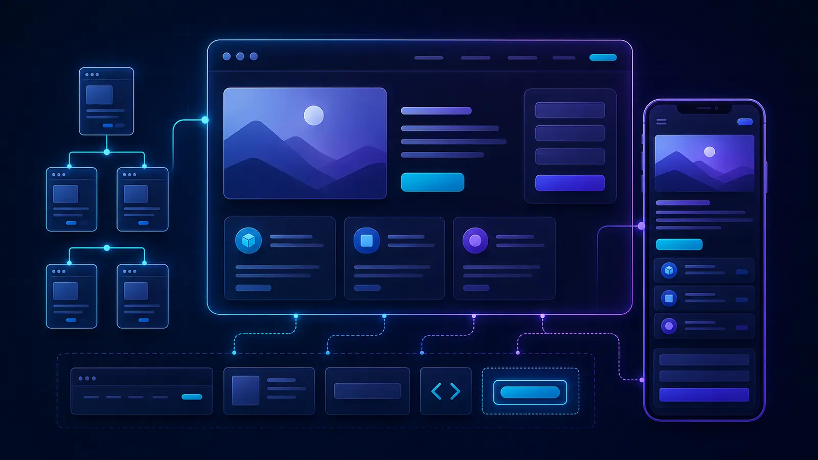 Responsive service website system with page structure, reusable sections, accessible forms, and mobile layouts